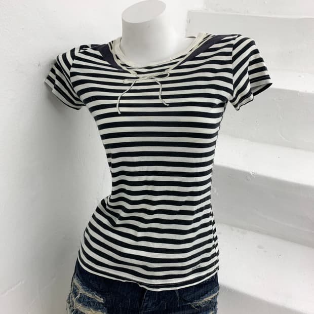 Paul Smith ribbon detail stripe t-shirt 