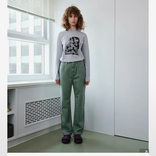 스탠다드 핏 데님 팬츠 (Jade Green)