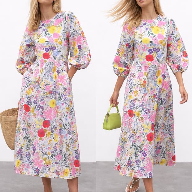 자라 벌룬 플라워 원피스
