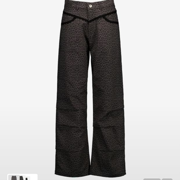 LEOPARD LACE PANTS / CHARCOAL