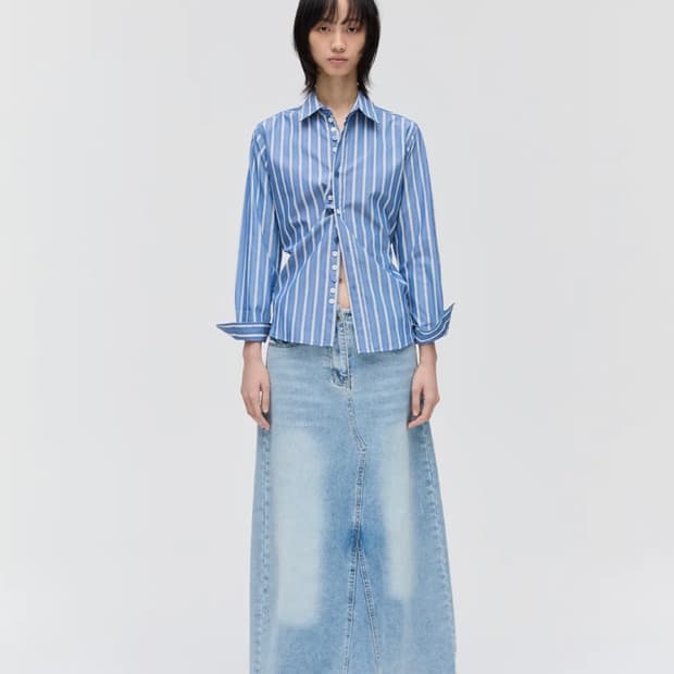 BUTTON SPRITE SHIRT, NAVY