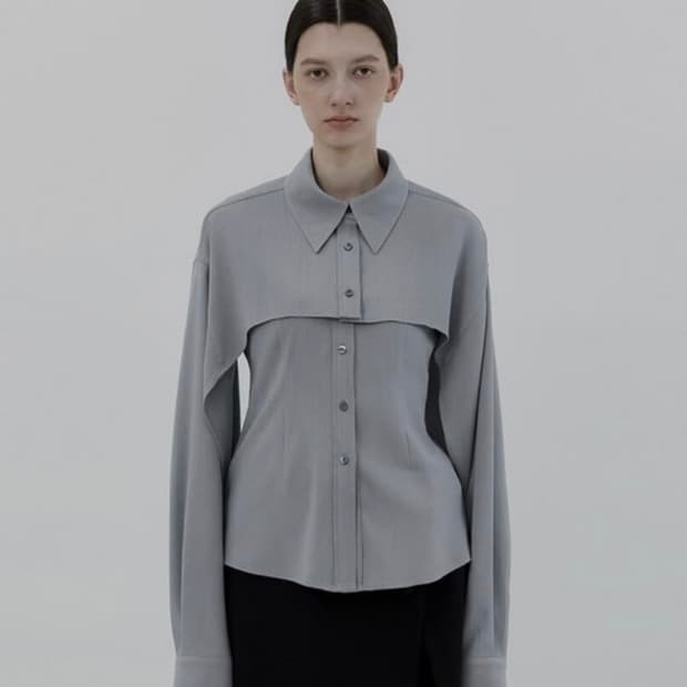 트리밍버드 볼레로 셔츠 스카이 블루