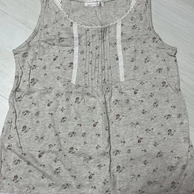 빈티지 SM2 사만사모스 잔꽃 레이스 민소매 티셔츠 나시 모리걸