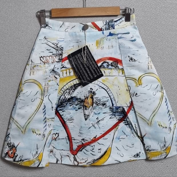 새상품) S ) MSGM X YOOX 패턴 스커트