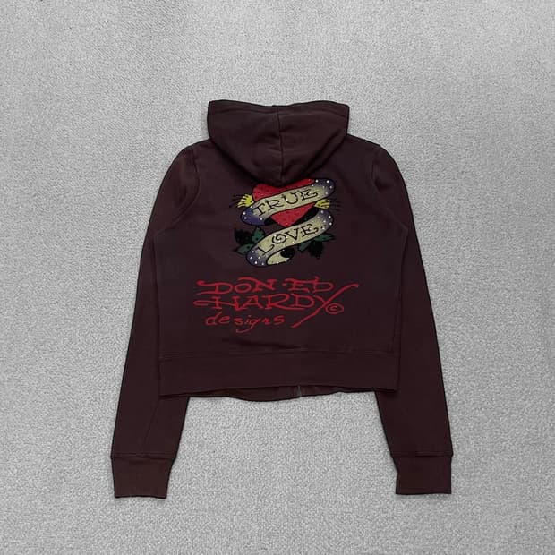 에드하디 Ed hardy 크리스챤오디저 트루러브 후드집업 브라운