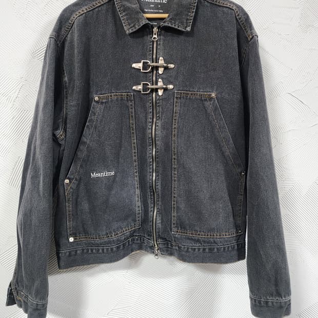Meantime 블랙 데님 후크 자켓 4사이즈