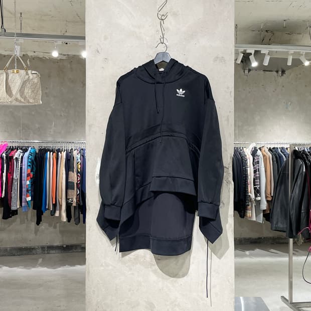 아디다스 x j koo 블랙 파이어버드 인시전 스트링 후디