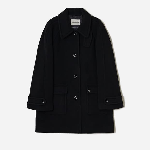 오스트카카 싱글 하프 코트 블랙