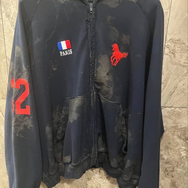 Balenciaga Dirty Polo Zip Hoodie