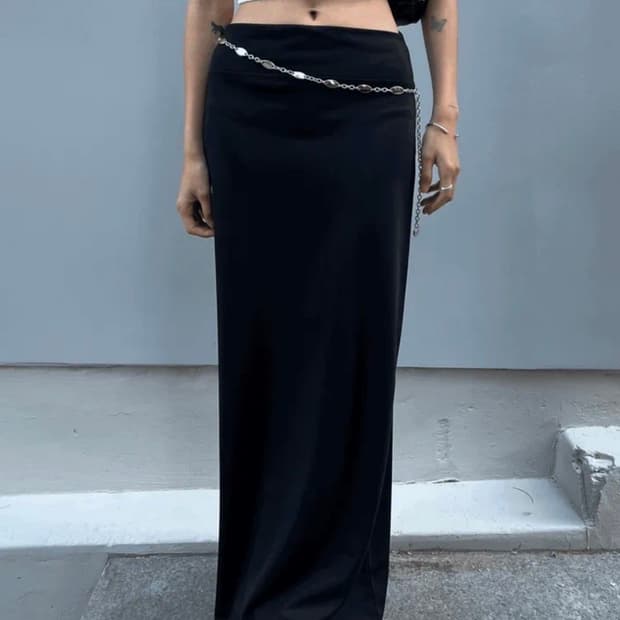 김미 져지 맥시 롱스커트