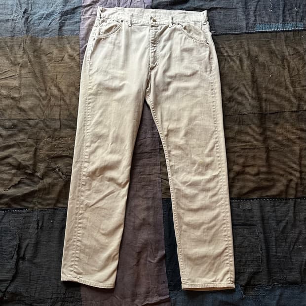 60s 70s USA LEE 200Z White Denim Pants
