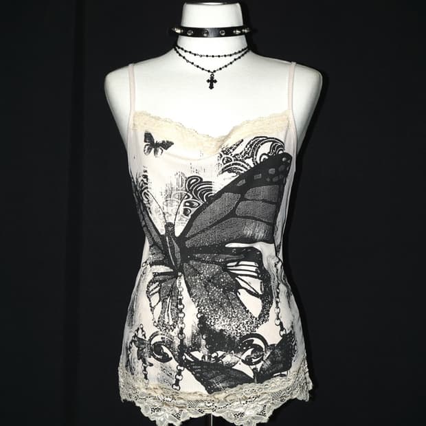 y2k butterfly vintage sleeveless 