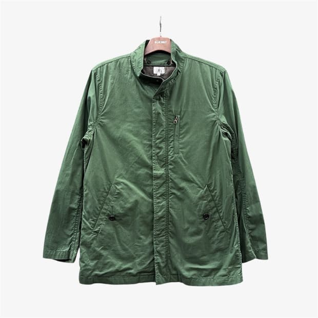JPN VINTAGE 스탠카라 필드자켓 퀼팅안감 히든버튼 디테일 그린