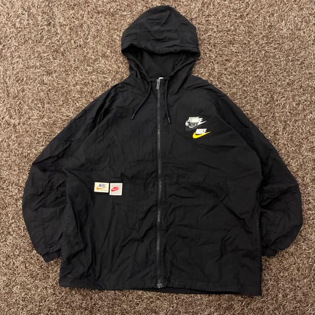 XXL 나이키 스우시 나일론 후드 바람막이 자켓