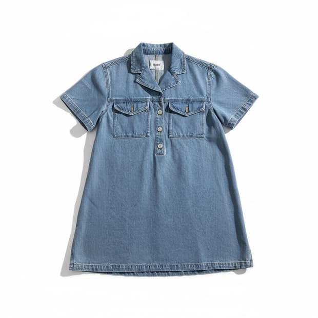 에르에르 데님 반팔 원피스 2XS