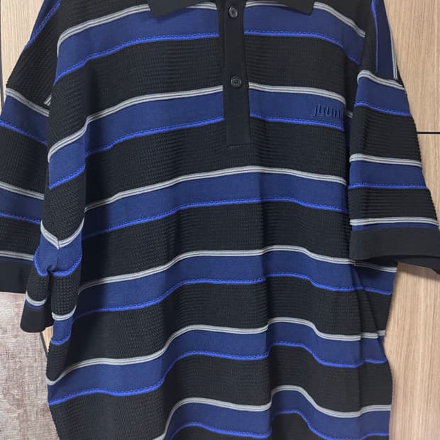 준지 26년 티칼라 니트 숏슬리브 블루 s