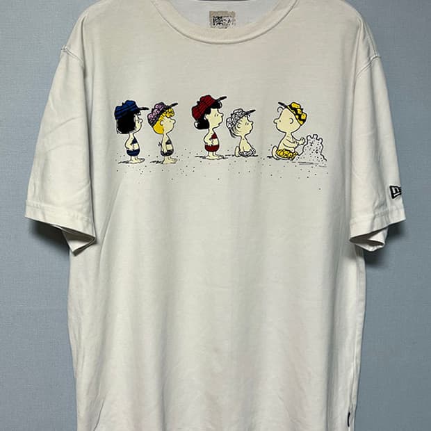 NEW ERA 뉴에라X피너츠 프렌즈 스누피 남자 반팔티 화이트 L 100