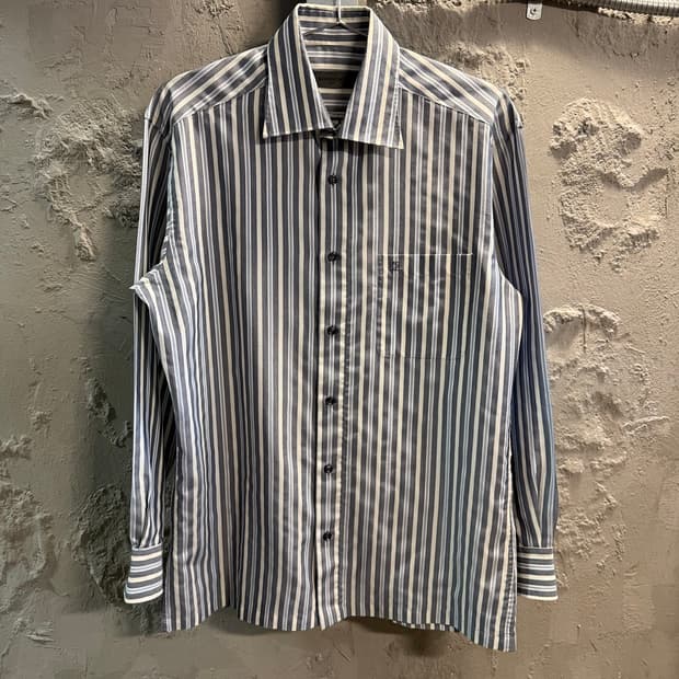 95 지방시 GIVENCHY 스트라이프 로고 포켓 셔츠 블루