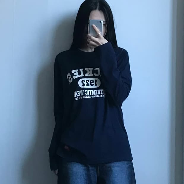 디키즈 스펠아웃 네이비 롱슬리브 긴팔티