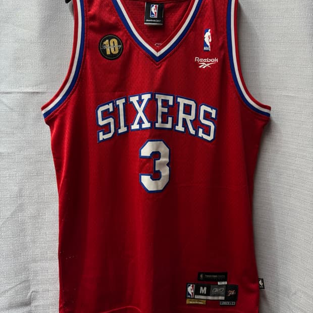 한정판 리복 NBA 전설 더 앤서 필라델피아 식서스 아시버슨져지 L