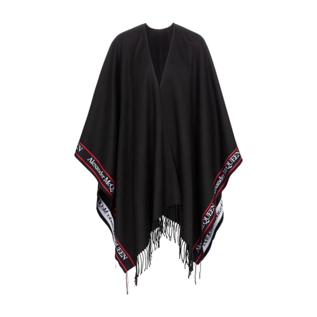 알렉산더 맥퀸 인타르시아 울 캐시미어 판초