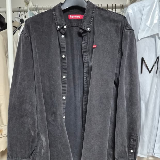 24Ss 슈프림 스몰박스 셔츠 워시드 블랙