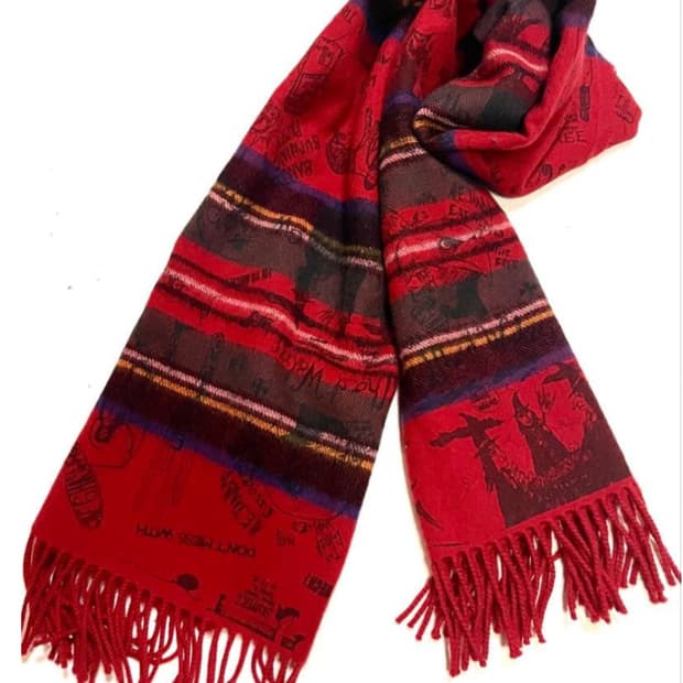 히스테릭 글래머 존 스콧 스코틀랜드 퓨어 울 목도리 머플러