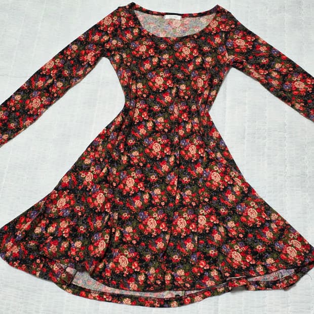 보헤미안 로즈플라워st a라인 로맨틱 원피스