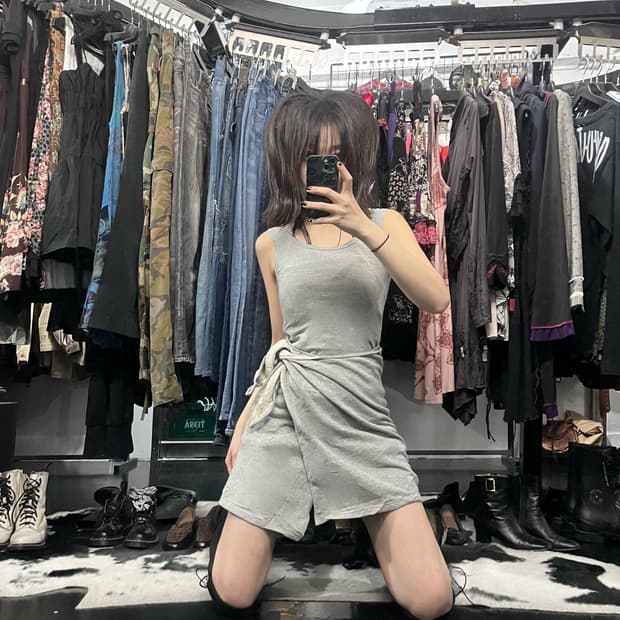 DKNY 랩 스커트 원피스