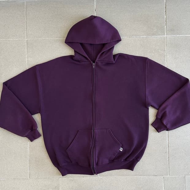 90s 빈티지 러셀 후드집업 퍼플 XL USA