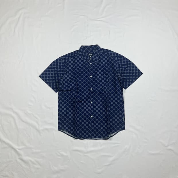 90‘s 스투시 stussy 구찌 모노그램 패러디 ss 로고 반팔셔츠