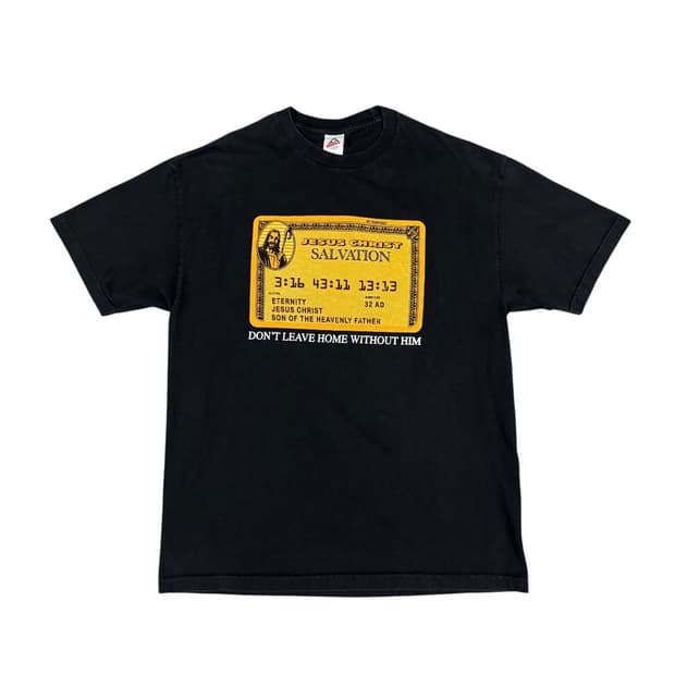 빈티지 2000s Amex Card Jesus Parody Tee