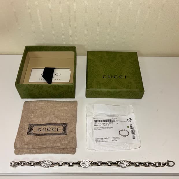 구찌 인터로킹 G 체인 브레이슬릿 팔찌 18호