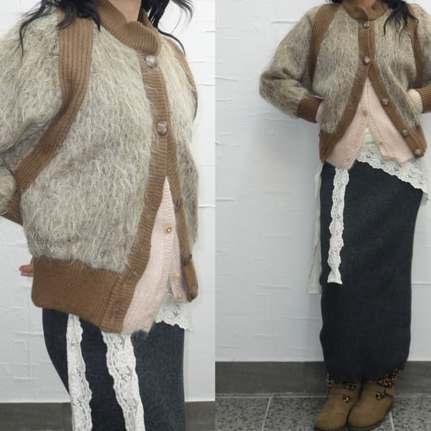 Mocha fur cardigan