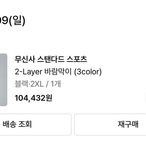 무신사 스탠다드 스포츠 2-Layer 바람막이 (BLACK, 2XL)