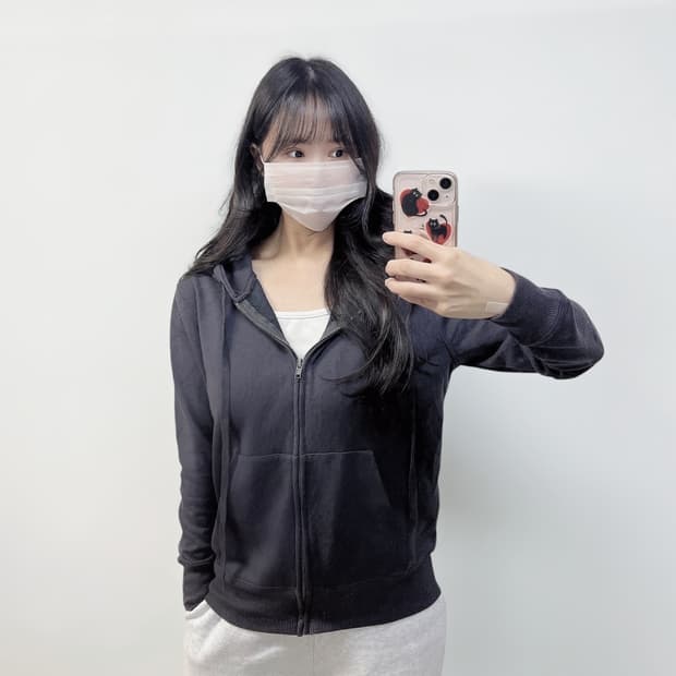 글래드뉴스 스컬 프린팅 후드집업 다크 그레이