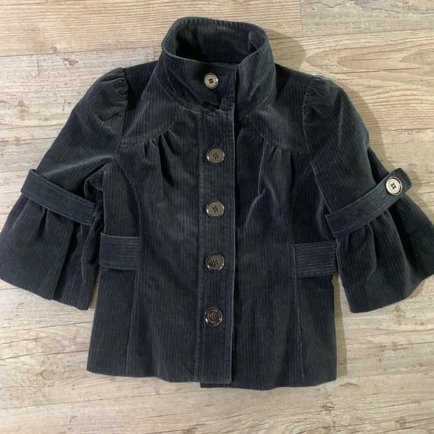 버버리 블루 라벨 코듀로이 테일러드 자켓 블랙 38