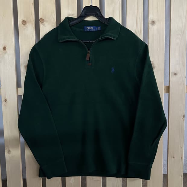(S) 폴로 랄프로렌 딥그린 반집업 니트