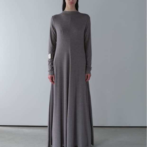 오브헤덴 Back Button Maxi Dress (melange gre