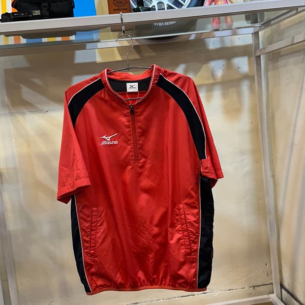 미즈노 하프 집업 반팔 바람막이 L