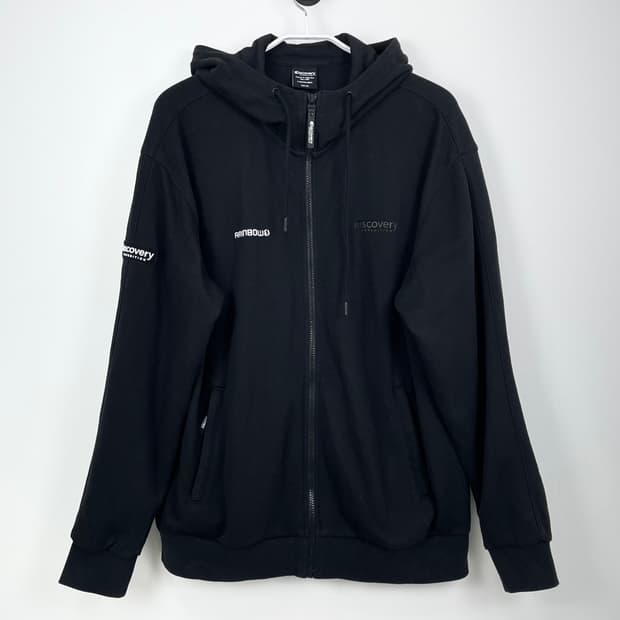 Discovery Expedition 블랙 로고 후드 집업