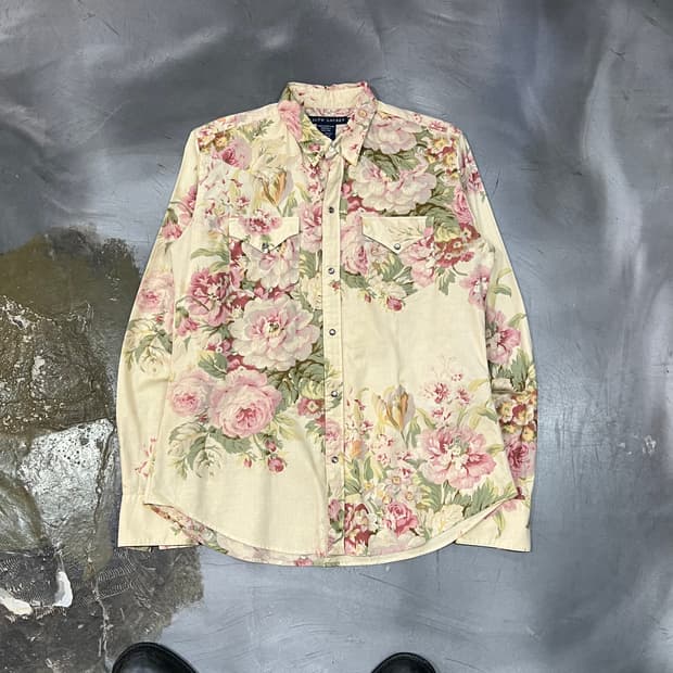  폴로랄프로렌 플라워 패턴 웨스턴 셔츠 y14383