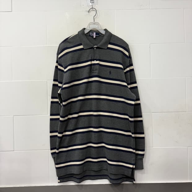 폴로랄프로렌 스트라이프 럭비 카라 티셔츠