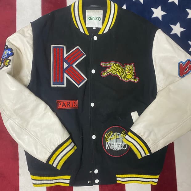 겐조 드래곤 자수 바시티 자켓