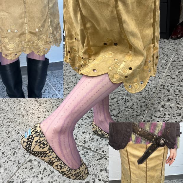 Golden halo midiskirt