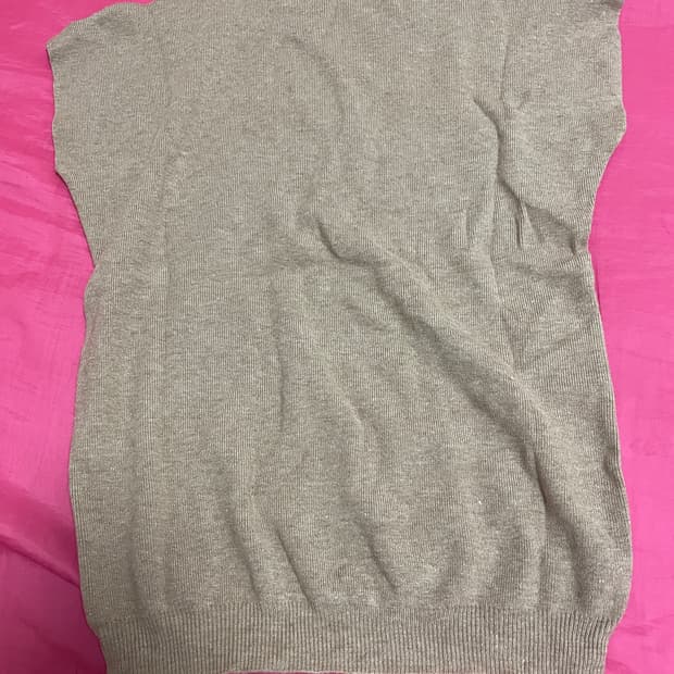 (새상품) 반팔 캡소매 반폴라 반목 니트 다크모카