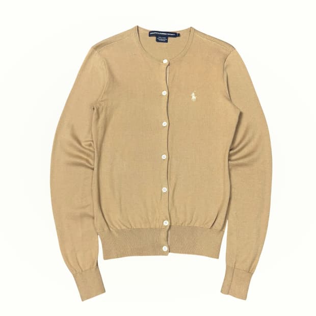 (S) 폴로 랄프로렌 여성 코튼 니트 가디건 베이지