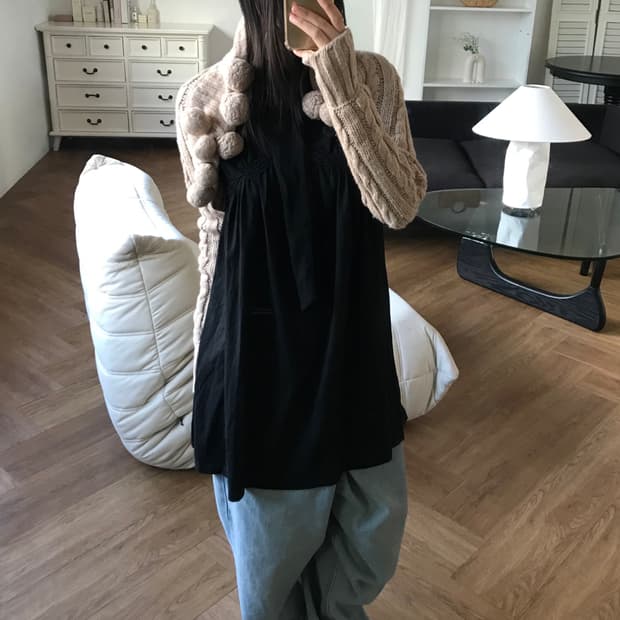 vintage pom-pom knit bolero