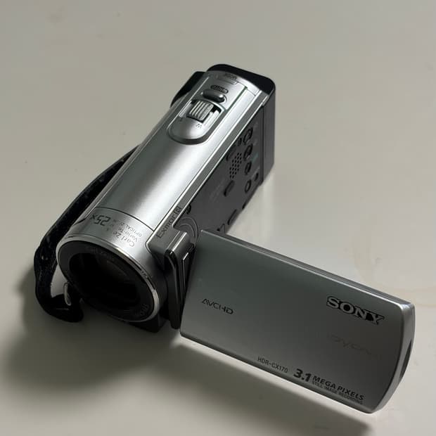희귀) 소니 hdr-cx170 빈티지 캠코더 실버