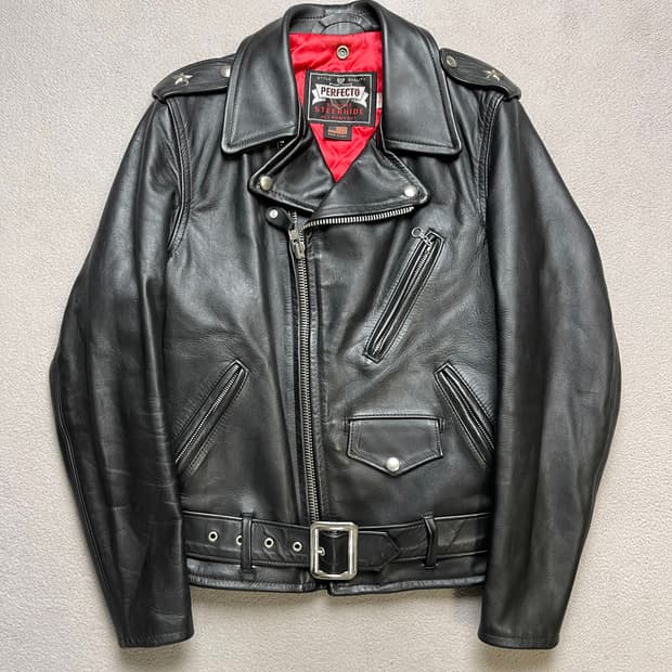 [34] SCHOTT 쇼트100주년 가죽자켓 -쇼트 라이더자켓